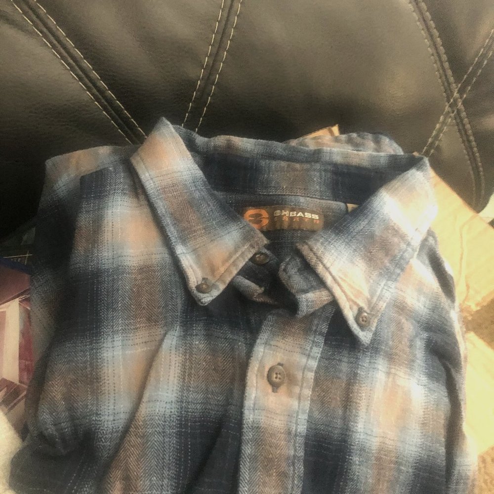 Used Blue Flannel Plaid Shirt